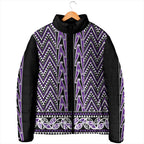 New Zealand Maori Niho Taniwha Padded Jacket Waiporopo Mangopare and Puhoro Pattern - Aussie Hoodie