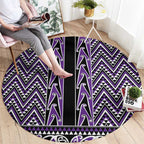 New Zealand Maori Niho Taniwha Round Carpet Waiporopo Mangopare and Puhoro Pattern