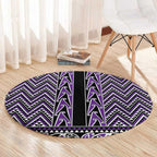 New Zealand Maori Niho Taniwha Round Carpet Waiporopo Mangopare and Puhoro Pattern