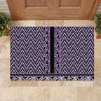 New Zealand Maori Niho Taniwha Rubber Doormat Waiporopo Mangopare and Puhoro Pattern