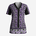 New Zealand Maori Niho Taniwha Scrub Top Waiporopo Mangopare and Puhoro Pattern - Aussie Hoodie