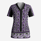New Zealand Maori Niho Taniwha Scrub Top Waiporopo Mangopare and Puhoro Pattern - Aussie Hoodie