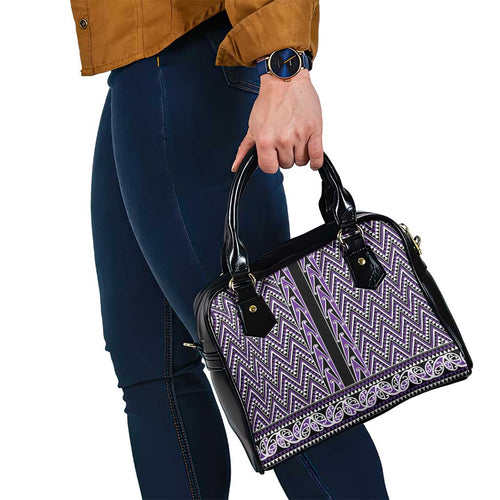 New Zealand Maori Niho Taniwha Shoulder Handbag Waiporopo Mangopare and Puhoro Pattern