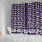 New Zealand Maori Niho Taniwha Shower Curtain Waiporopo Mangopare and Puhoro Pattern
