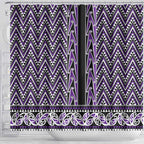 New Zealand Maori Niho Taniwha Shower Curtain Waiporopo Mangopare and Puhoro Pattern