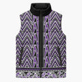 New Zealand Maori Niho Taniwha Sleeveless Puffer Jacket Waiporopo Mangopare and Puhoro Pattern - Aussie Hoodie