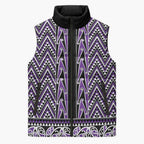 New Zealand Maori Niho Taniwha Sleeveless Puffer Jacket Waiporopo Mangopare and Puhoro Pattern - Aussie Hoodie