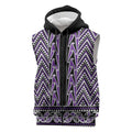 New Zealand Maori Niho Taniwha Sleeveless Zip Hoodie Waiporopo Mangopare and Puhoro Pattern LT9