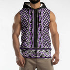 New Zealand Maori Niho Taniwha Sleeveless Zip Hoodie Waiporopo Mangopare and Puhoro Pattern LT9
