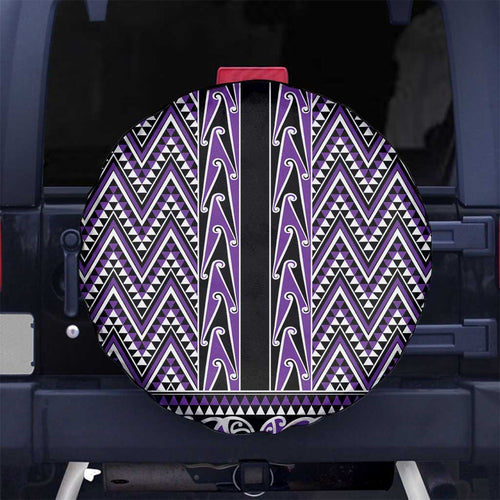 New Zealand Maori Niho Taniwha Spare Tire Cover Waiporopo Mangopare and Puhoro Pattern