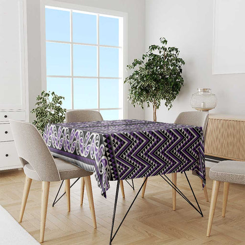 New Zealand Maori Niho Taniwha Tablecloth Waiporopo Mangopare and Puhoro Pattern