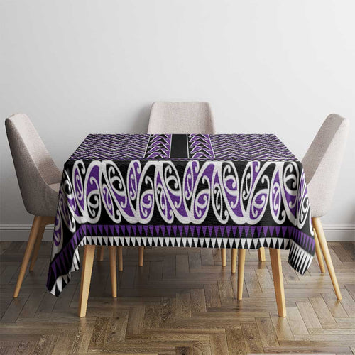New Zealand Maori Niho Taniwha Tablecloth Waiporopo Mangopare and Puhoro Pattern