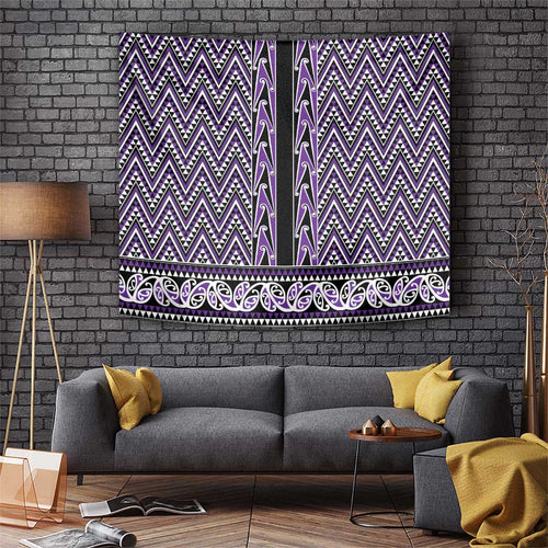 New Zealand Maori Niho Taniwha Tapestry Waiporopo Mangopare and Puhoro Pattern