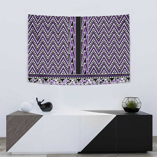 New Zealand Maori Niho Taniwha Tapestry Waiporopo Mangopare and Puhoro Pattern