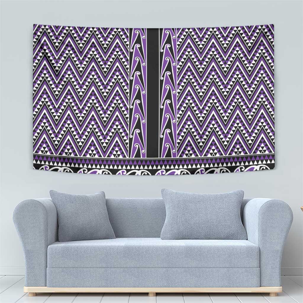 New Zealand Maori Niho Taniwha Tapestry Waiporopo Mangopare and Puhoro Pattern