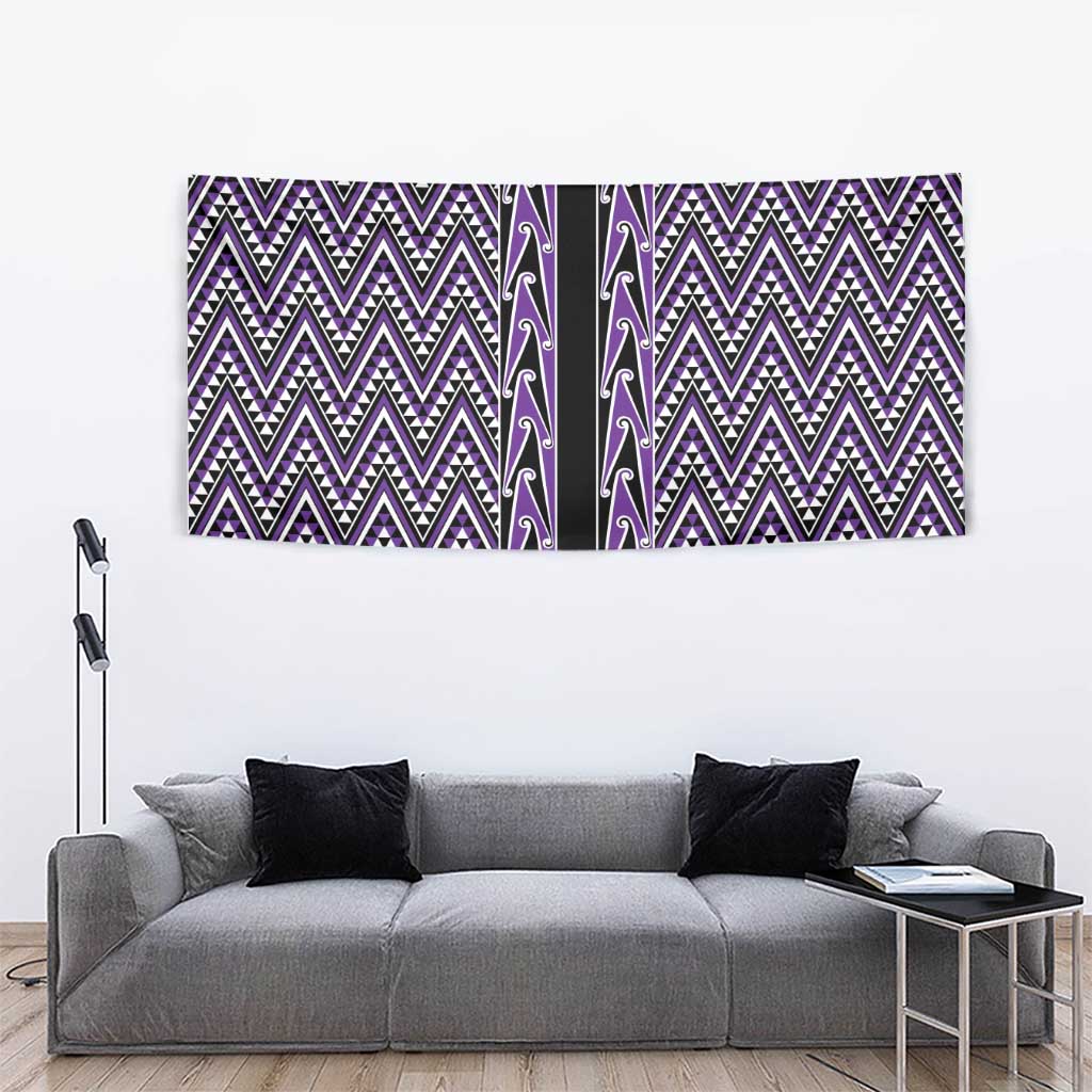 New Zealand Maori Niho Taniwha Tapestry Waiporopo Mangopare and Puhoro Pattern