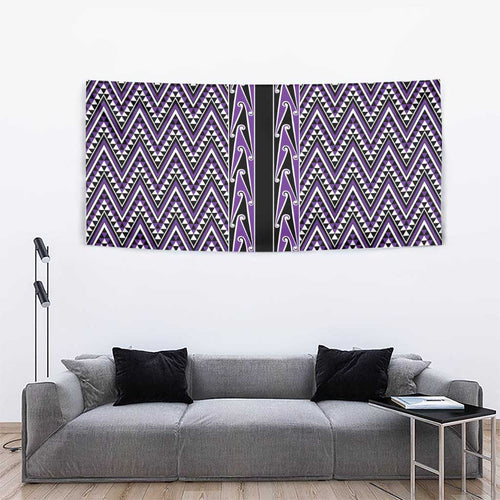 New Zealand Maori Niho Taniwha Tapestry Waiporopo Mangopare and Puhoro Pattern