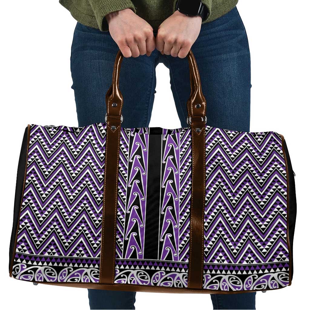 New Zealand Maori Niho Taniwha Travel Bag Waiporopo Mangopare and Puhoro Pattern - Aussie Hoodie
