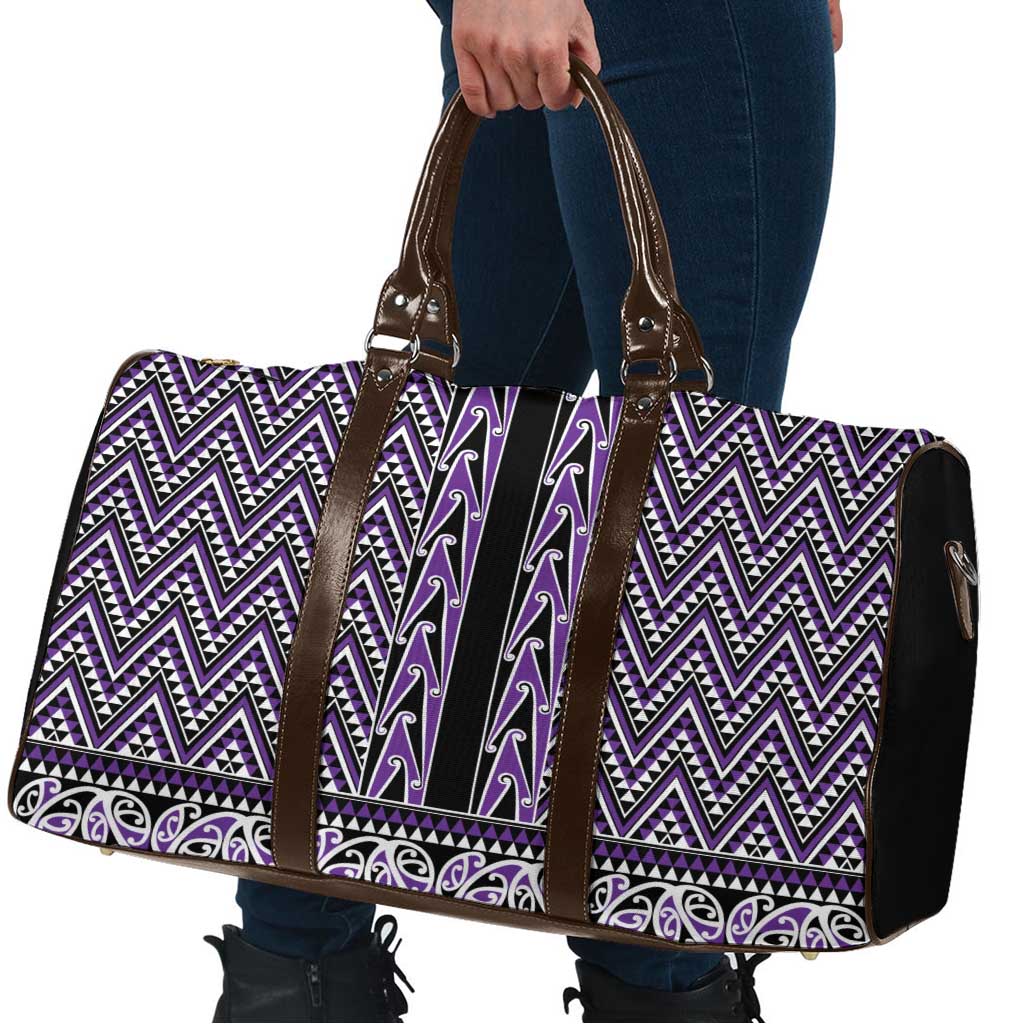 New Zealand Maori Niho Taniwha Travel Bag Waiporopo Mangopare and Puhoro Pattern - Aussie Hoodie