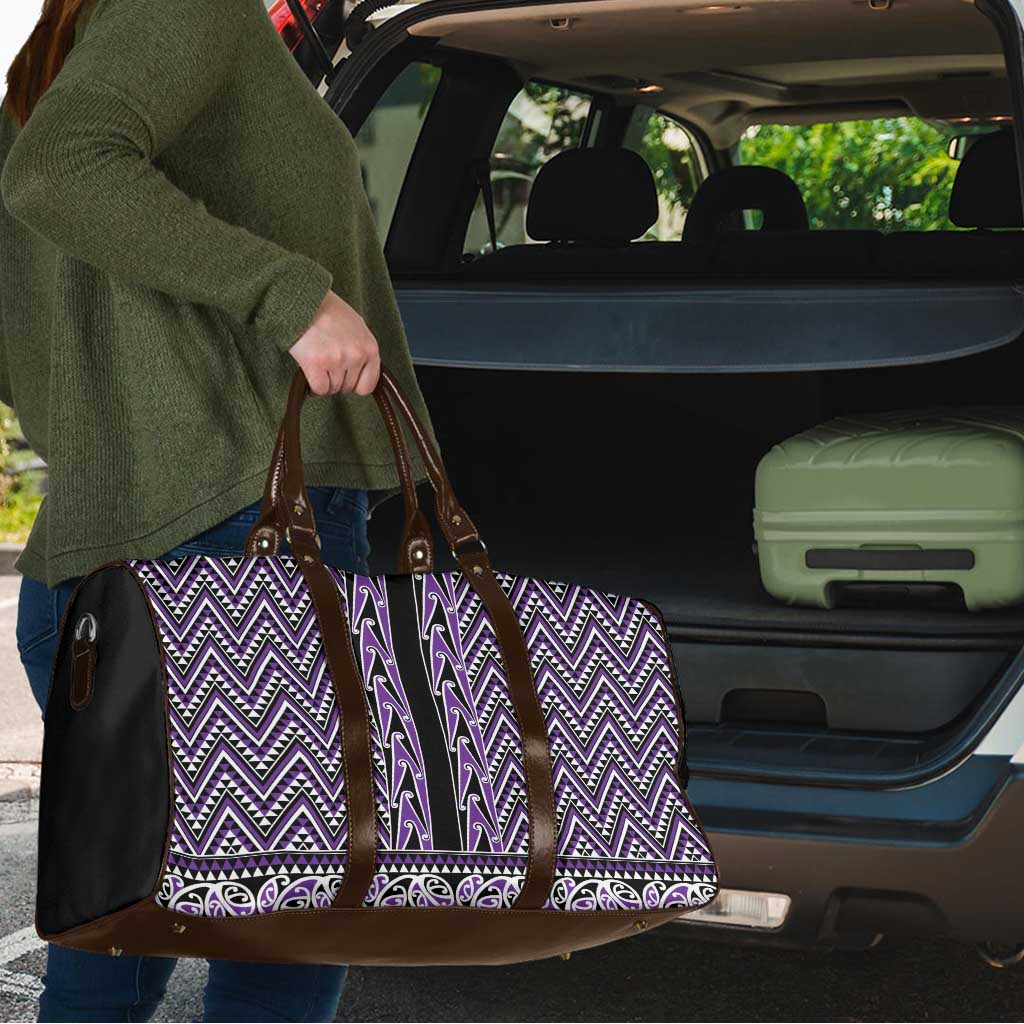 New Zealand Maori Niho Taniwha Travel Bag Waiporopo Mangopare and Puhoro Pattern - Aussie Hoodie