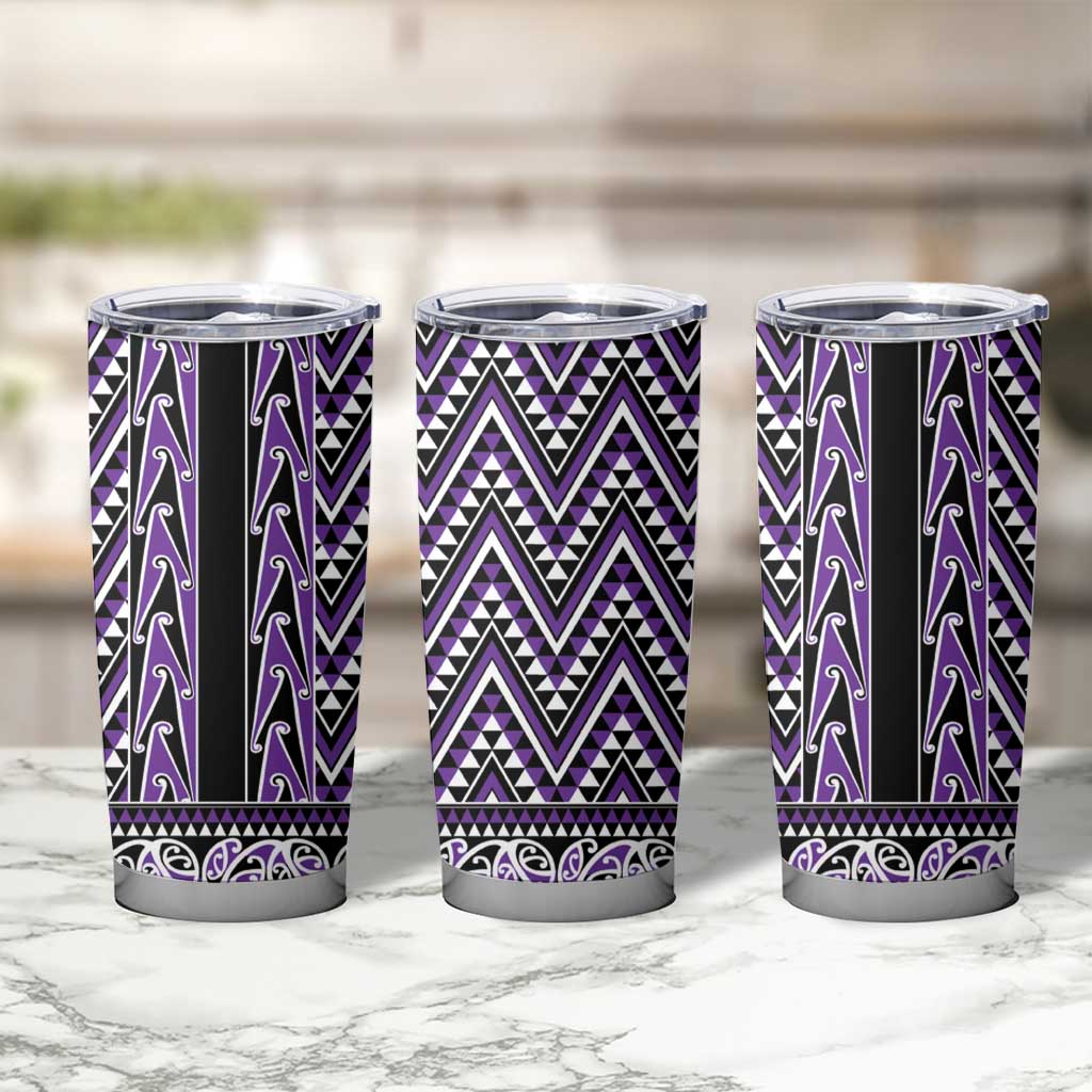 New Zealand Maori Niho Taniwha Tumbler Cup Waiporopo Mangopare and Puhoro Pattern