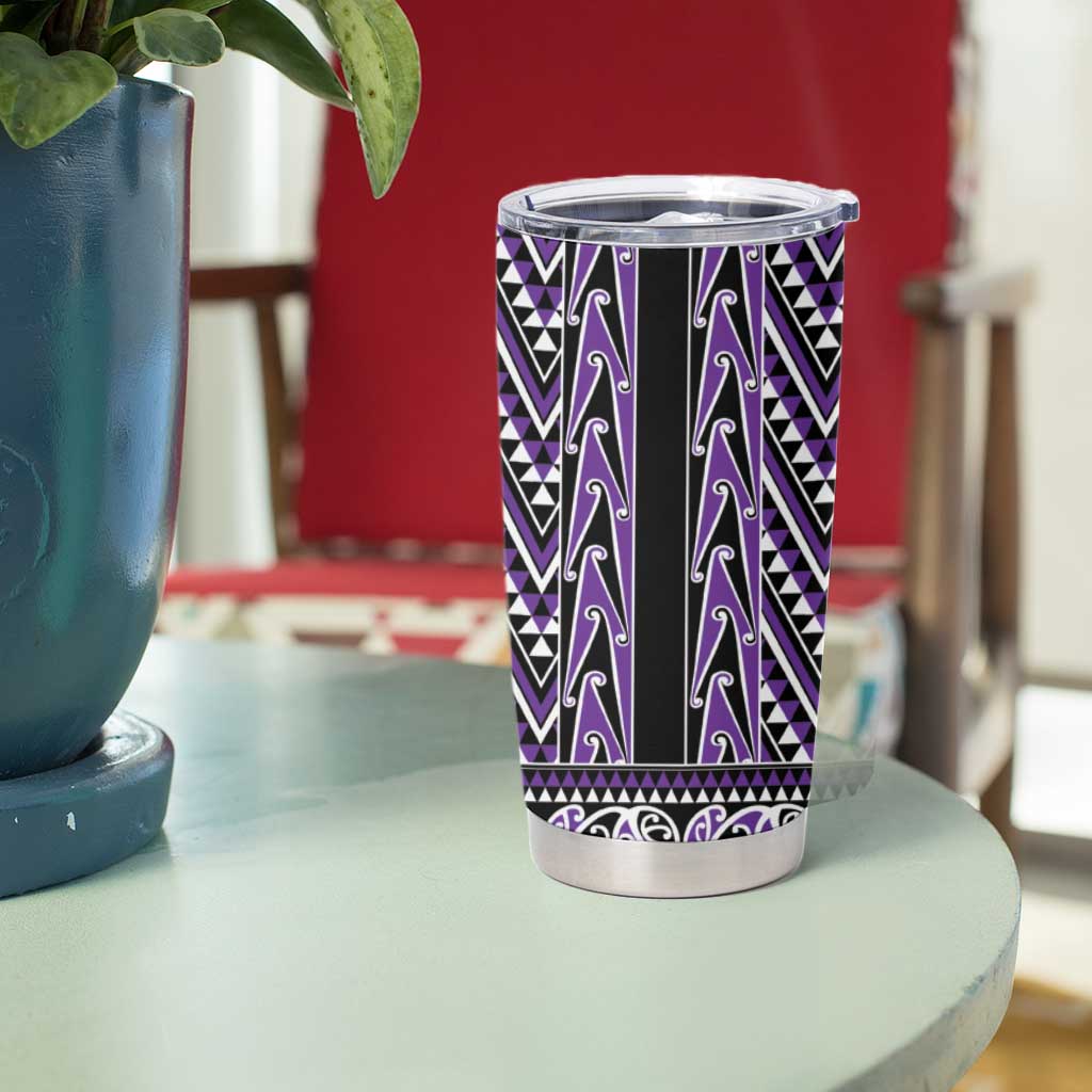 New Zealand Maori Niho Taniwha Tumbler Cup Waiporopo Mangopare and Puhoro Pattern