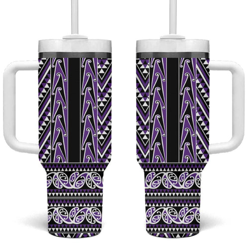 New Zealand Maori Niho Taniwha Tumbler With Handle Waiporopo Mangopare and Puhoro Pattern