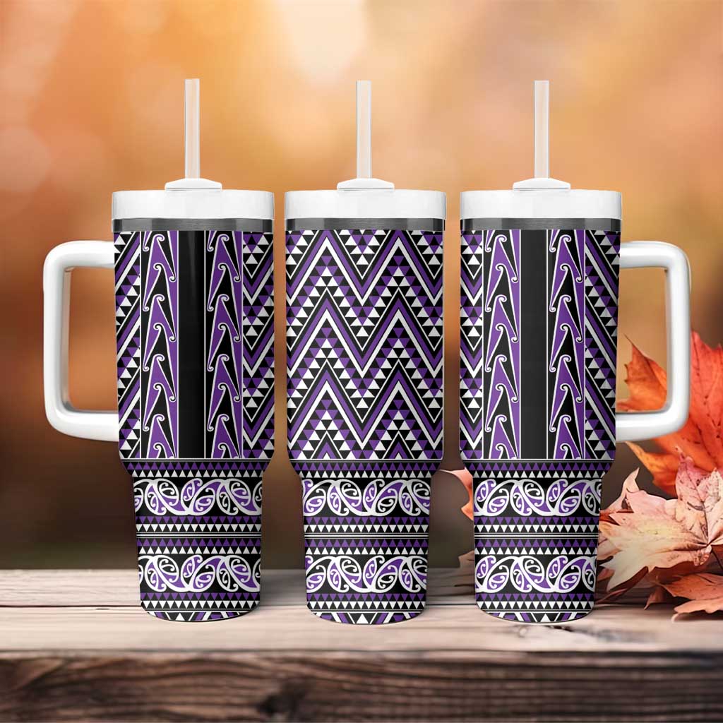 New Zealand Maori Niho Taniwha Tumbler With Handle Waiporopo Mangopare and Puhoro Pattern