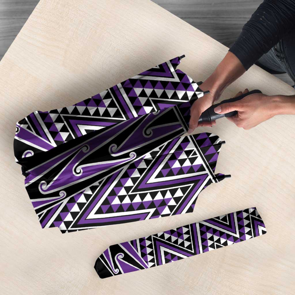 New Zealand Maori Niho Taniwha Umbrella Waiporopo Mangopare and Puhoro Pattern - Aussie Hoodie