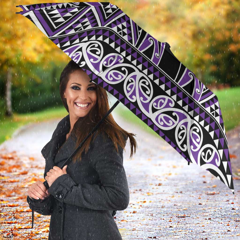New Zealand Maori Niho Taniwha Umbrella Waiporopo Mangopare and Puhoro Pattern - Aussie Hoodie