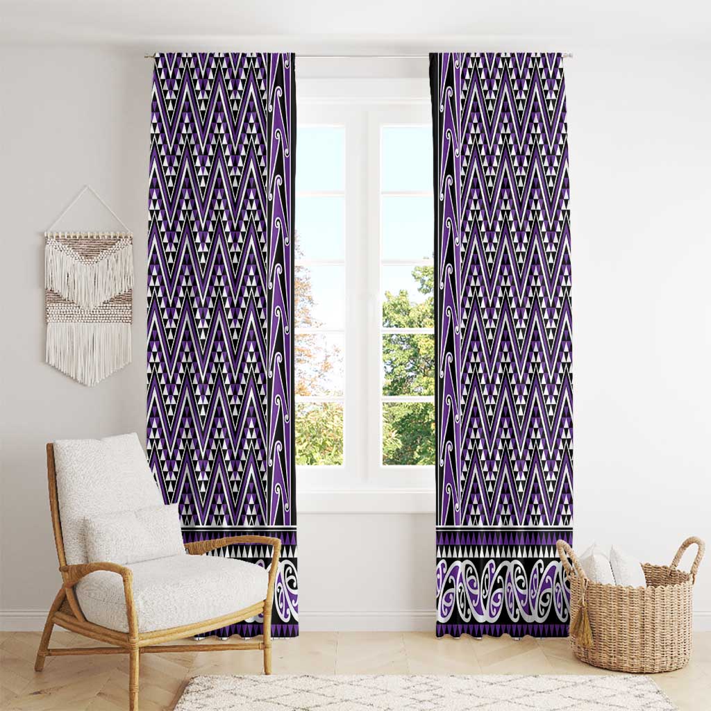 New Zealand Maori Niho Taniwha Window Curtain Waiporopo Mangopare and Puhoro Pattern