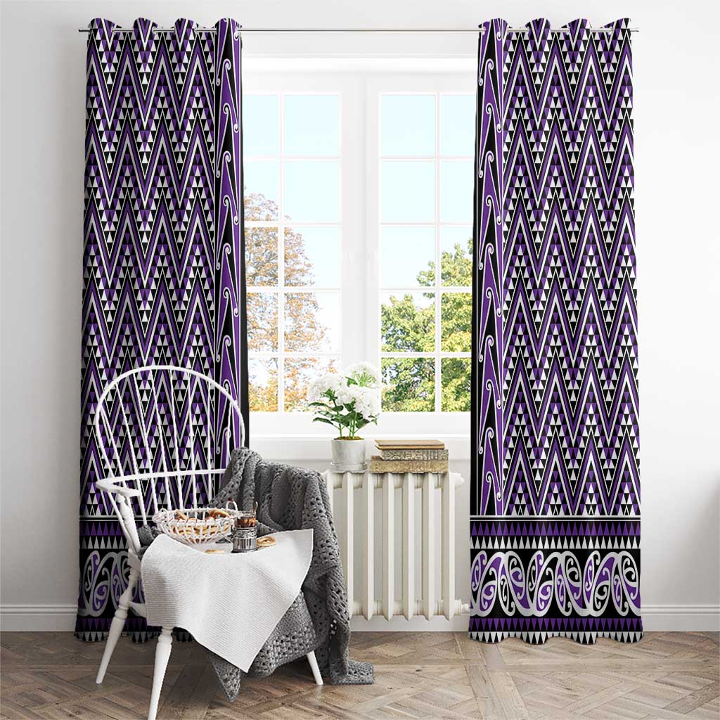 New Zealand Maori Niho Taniwha Window Curtain Waiporopo Mangopare and Puhoro Pattern