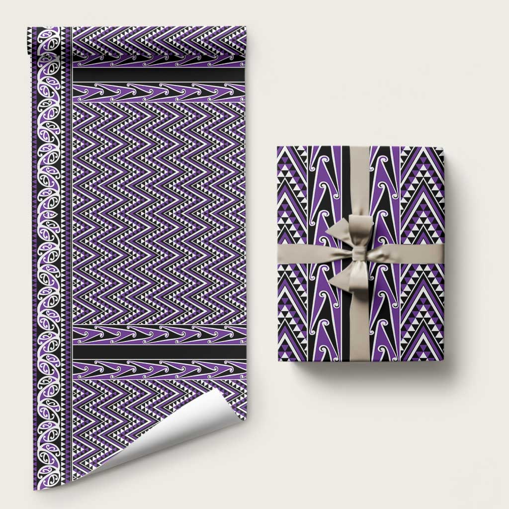 New Zealand Maori Niho Taniwha Wrapping Paper Waiporopo Mangopare and Puhoro Pattern - Aussie Hoodie