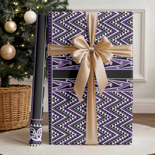 New Zealand Maori Niho Taniwha Wrapping Paper Waiporopo Mangopare and Puhoro Pattern - Aussie Hoodie