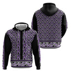 New Zealand Maori Niho Taniwha Zip Hoodie Waiporopo Mangopare and Puhoro Pattern