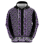 New Zealand Maori Niho Taniwha Zip Hoodie Waiporopo Mangopare and Puhoro Pattern
