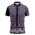 New Zealand Maori Niho Taniwha Zipper Polo Shirt Waiporopo Mangopare and Puhoro Pattern - Aussie Hoodie