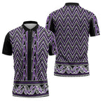 New Zealand Maori Niho Taniwha Zipper Polo Shirt Waiporopo Mangopare and Puhoro Pattern - Aussie Hoodie
