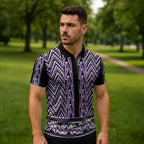 New Zealand Maori Niho Taniwha Zipper Polo Shirt Waiporopo Mangopare and Puhoro Pattern - Aussie Hoodie