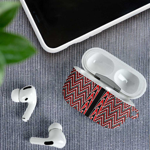 New Zealand Maori Niho Taniwha AirPods Case Whero Mangopare and Puhoro Pattern - Aussie Hoodie