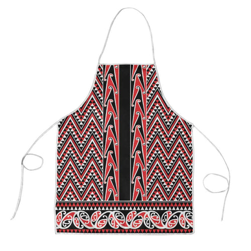 New Zealand Maori Niho Taniwha Apron Whero Mangopare and Puhoro Pattern - Aussie Hoodie