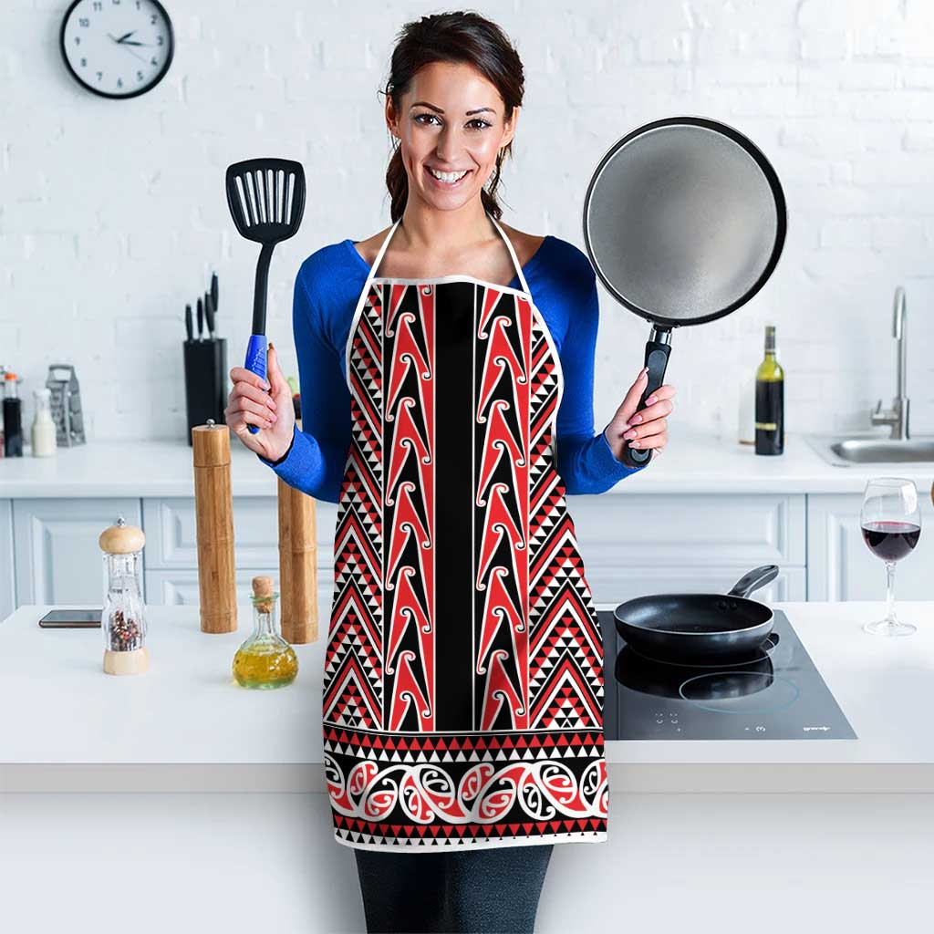 New Zealand Maori Niho Taniwha Apron Whero Mangopare and Puhoro Pattern - Aussie Hoodie