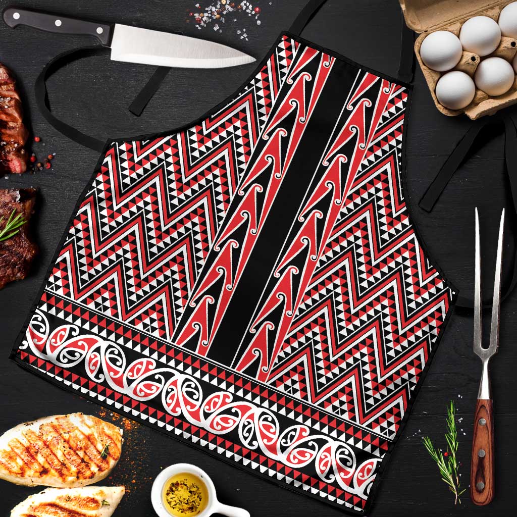 New Zealand Maori Niho Taniwha Apron Whero Mangopare and Puhoro Pattern - Aussie Hoodie