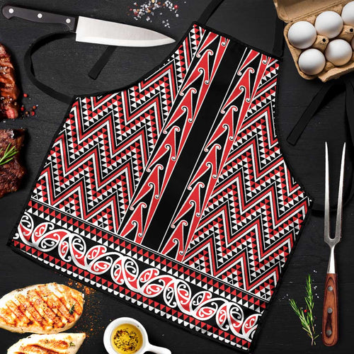 New Zealand Maori Niho Taniwha Apron Whero Mangopare and Puhoro Pattern - Aussie Hoodie
