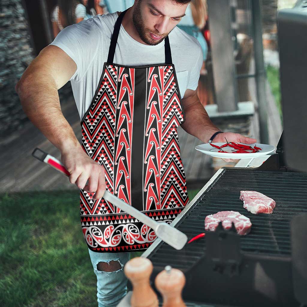 New Zealand Maori Niho Taniwha Apron Whero Mangopare and Puhoro Pattern - Aussie Hoodie