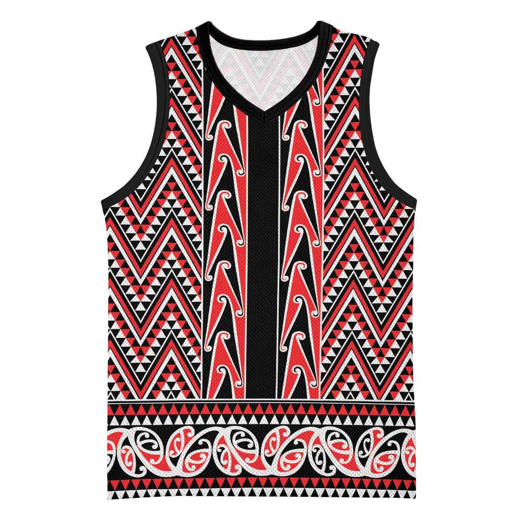New Zealand Maori Niho Taniwha Basketball Jersey Whero Mangopare and Puhoro Pattern - Aussie Hoodie