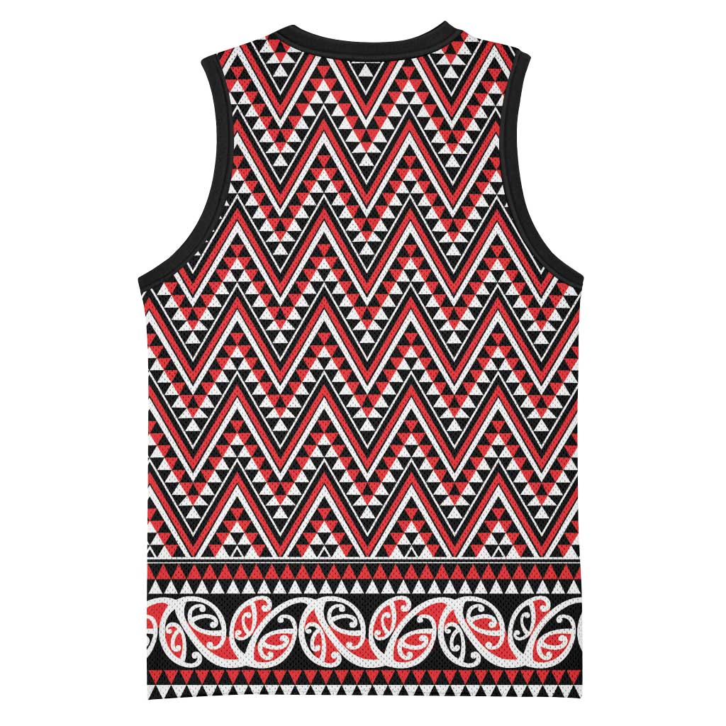 New Zealand Maori Niho Taniwha Basketball Jersey Whero Mangopare and Puhoro Pattern - Aussie Hoodie