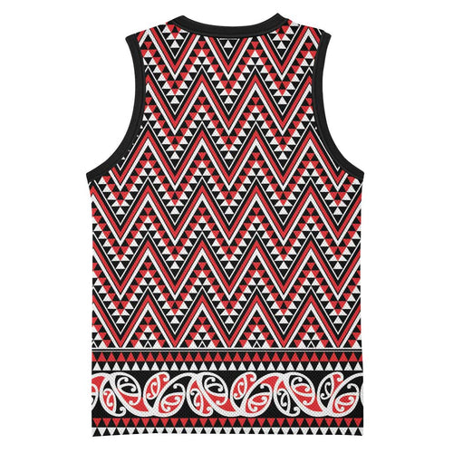 New Zealand Maori Niho Taniwha Basketball Jersey Whero Mangopare and Puhoro Pattern - Aussie Hoodie