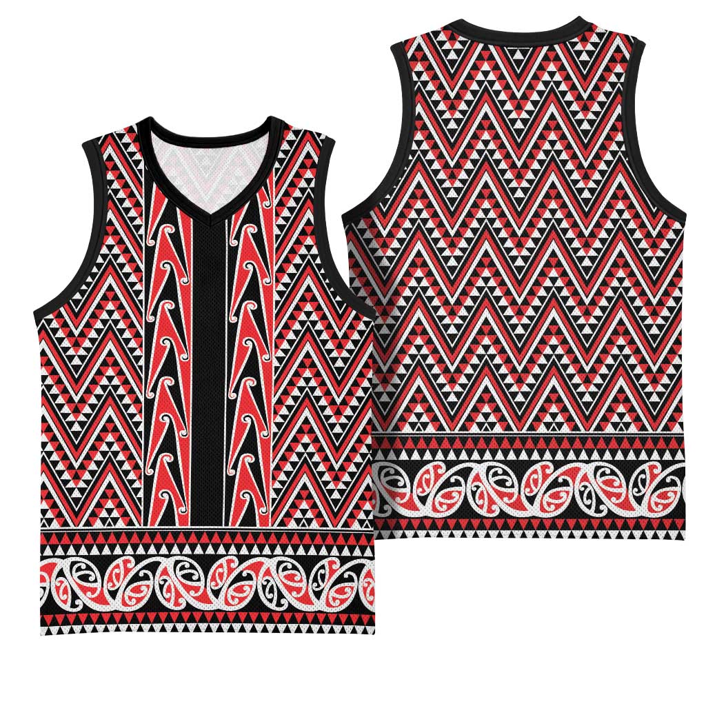 New Zealand Maori Niho Taniwha Basketball Jersey Whero Mangopare and Puhoro Pattern - Aussie Hoodie