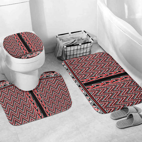 New Zealand Maori Niho Taniwha Bathroom Set Whero Mangopare and Puhoro Pattern - Aussie Hoodie